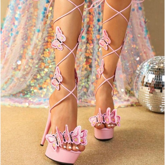 Butterfly lace up heels - Picture 5 of 5
